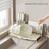 Durable Portable Storage Rack Multifunctional Convenient Drain Dish Rack Holder Cutlery Storage Basket Household