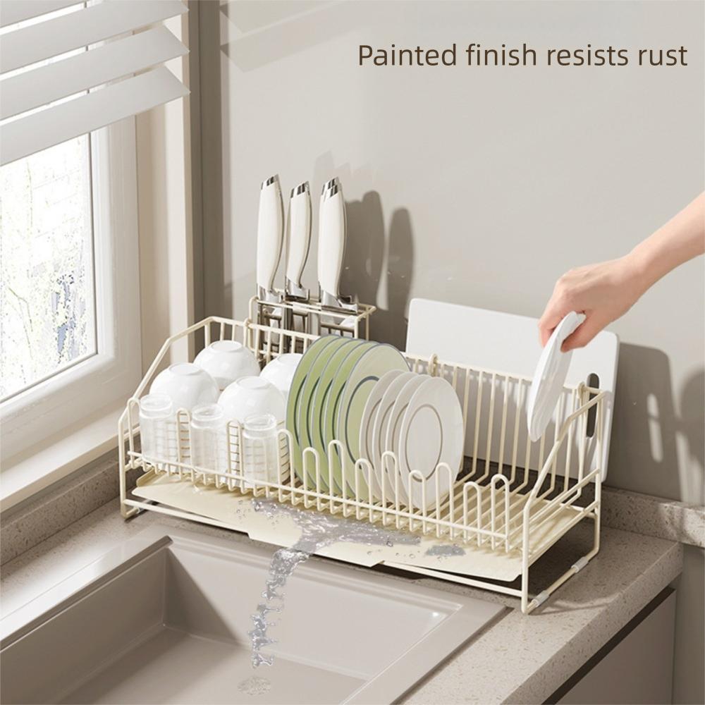 Portable Cutlery Storage Basket Convenient Drain Dish Rack Holder  Kitchen Supplies