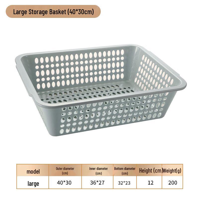Household Rectangular Plastic Drain & Storage Basket Set