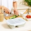Rectangle Silicone Lunch Box Airtight Food Storage Container Foldable Lunch Box  Office