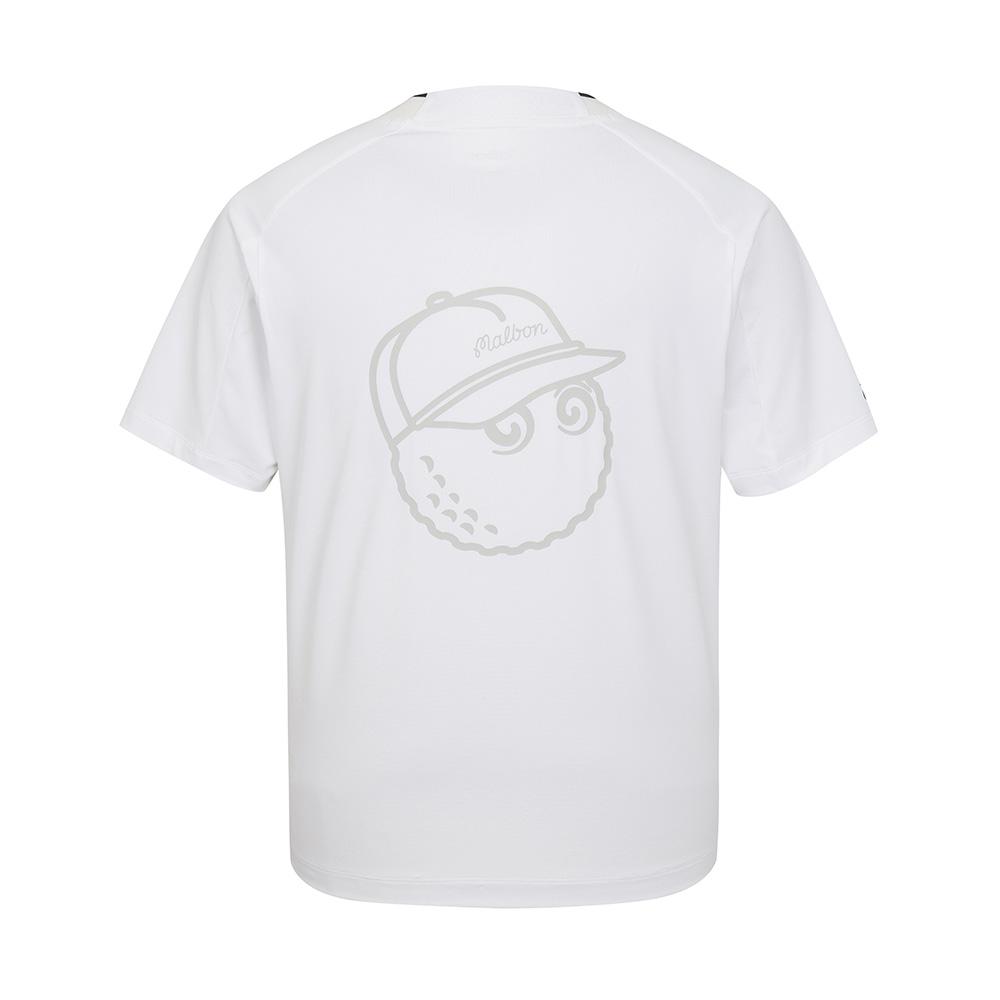 MALBON GOLF Back Bucket Point Mock Neck T-Shirt Off White (Man)
