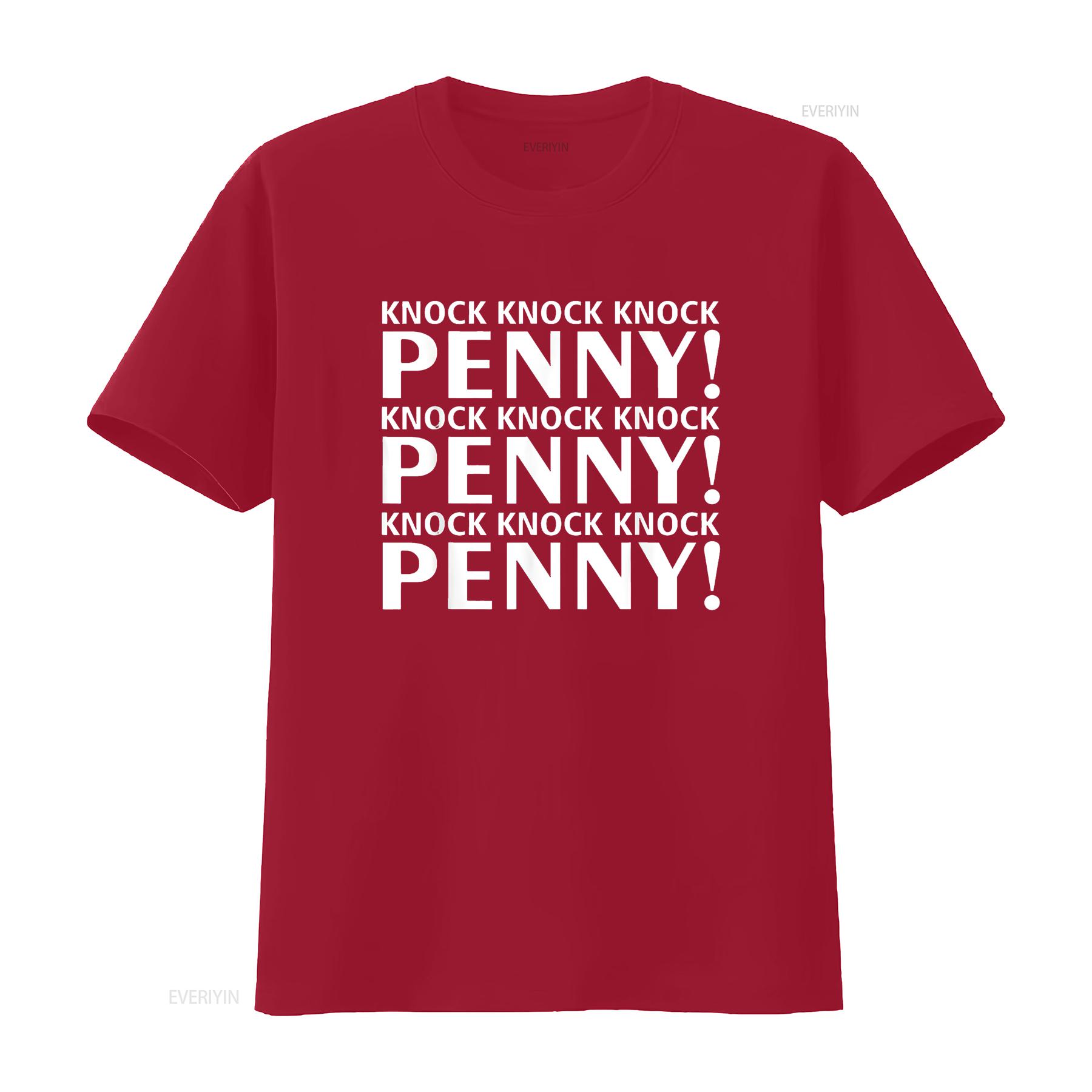 

Womens Knock Penny Funny Font T Shirt Black 2XL vintage Washed Stretched Comfortable fashion Stylish Versatile Soft homme S