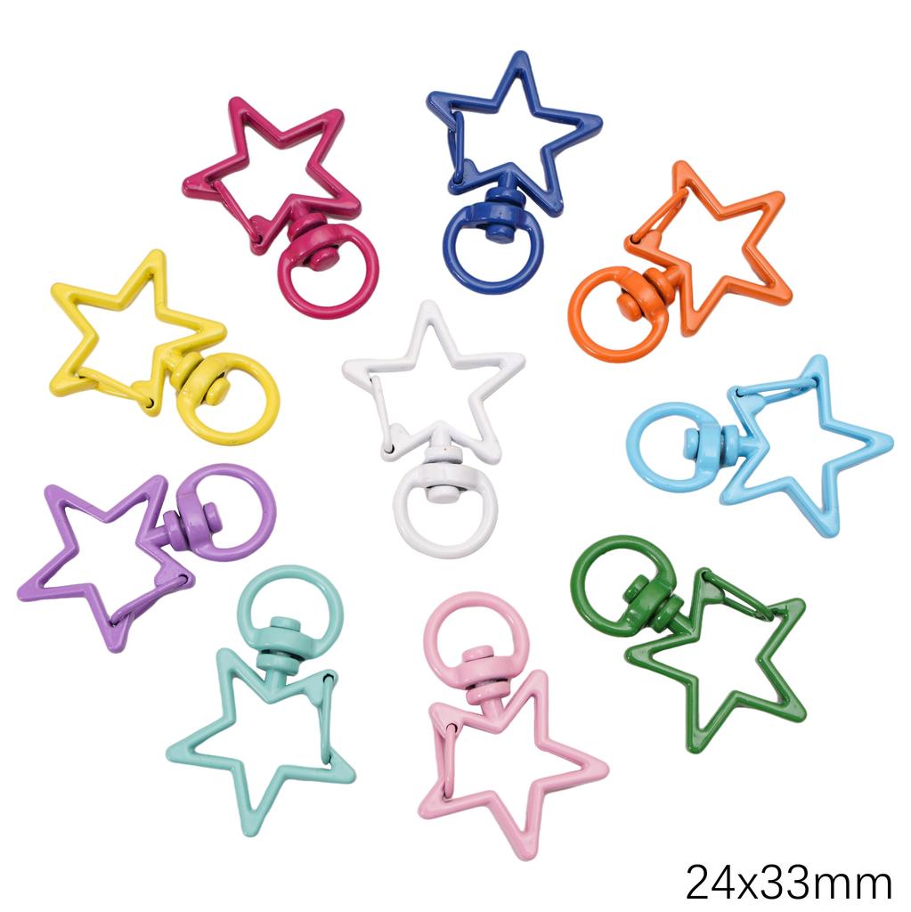 5-100pcs Alloy Spray Painted Keychain Key Chain Snap Hook Key Ring For DIY Jewelry Keys Wallets Decorations