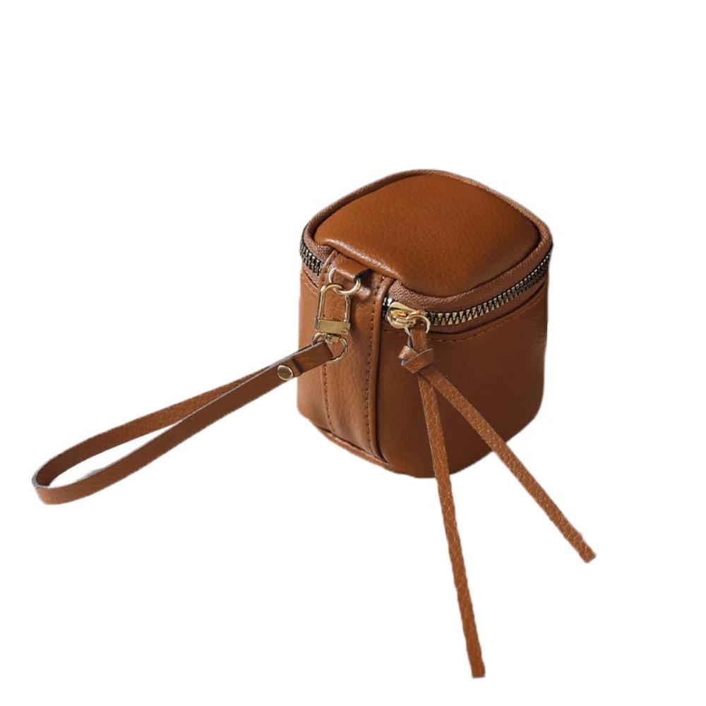 Square Lipstick Storage Bag Leather Cosmetic Bag Makeup Bag Zipper Wallet  Student