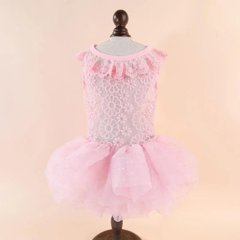 

Cat Dog Wedding Dress Summer Pet Skirt Dog Clothes Tutu Pomeranian Maltese Poodle Bichon Frise Schnauzer Pet Clothing Costumes XL розовый