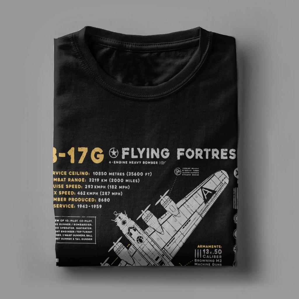 Magliette da Uomo B-17 Flying Fortress Umorismo Magliette di Cotone Aereo da Caccia Aeromobile Aeroplano T-Shirt Top 4XL 5XL