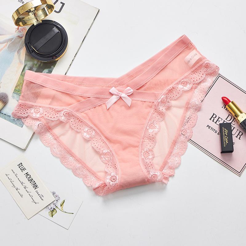 Sexy Lace Panties Low Waist Seamless Ultra-thin Transparent Mesh Women Panties