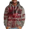 Vintage 3D It'S Not My Blood Bloody Letter Patterns Printed Sweatshirts Hoodies For Men Clothes Y2k Top Pullovers Spring And Autumn Boy Tees Clothing