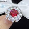 925 Sterling Silver Square Ruby Gemstone Wedding Engagement Vintage Ring For Women Anniversary Gift Fine Jewelry