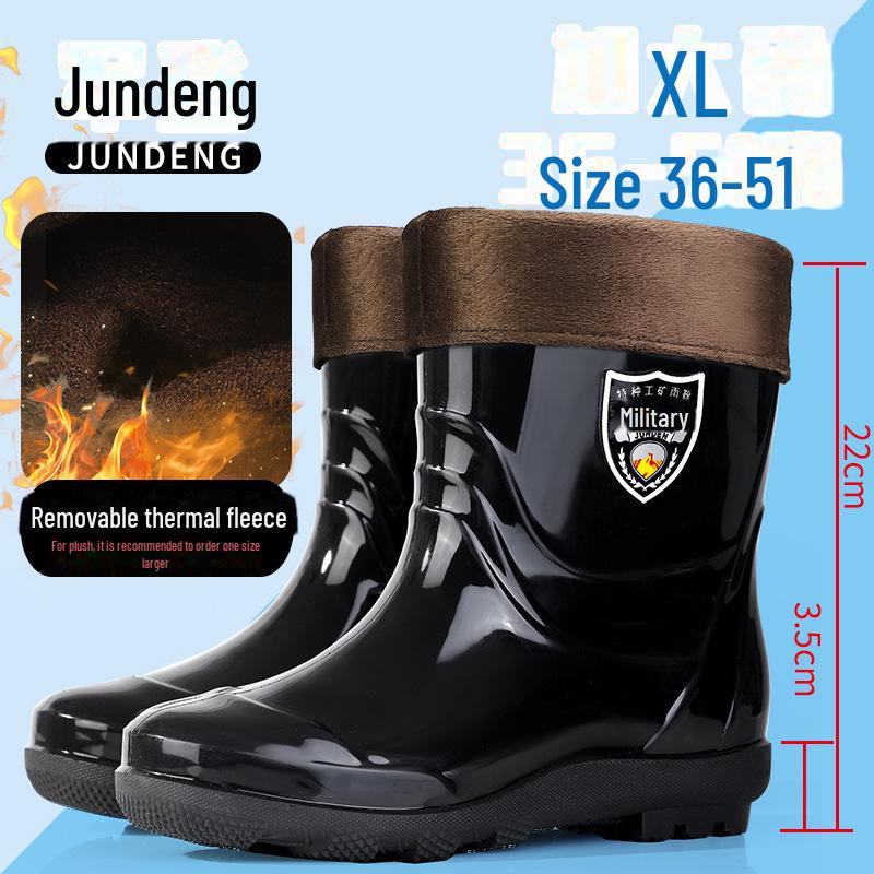 

Мужские очень большие водонепроницаемые нескользящие сапоги для рыбалки: Толстые, износостойкие, теплые, высокие резиновые сапоги 46