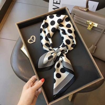 New Silk Scarf Women's Korean-Style High-Grade 70cm Square Scarf Spring and Summer Fashionable Stylish Decorative Scarf Thin Small Square Towel