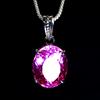 925 Sterling Silver Pendant Natural 32 Ct Pink Sapphire Oval   Gemstone