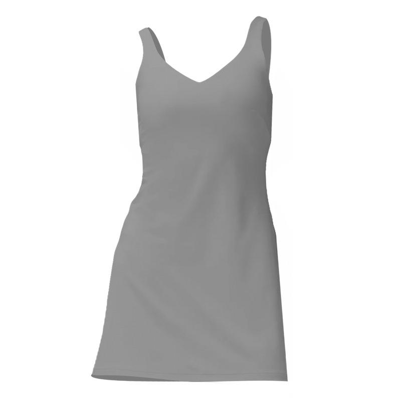 

Женское летнее спортивное платье с короткой юбкой на подкладке, дышащий нейлон и жилет с U-образным вырезом на спине и накладкой на грудь L: 110–120 lbs