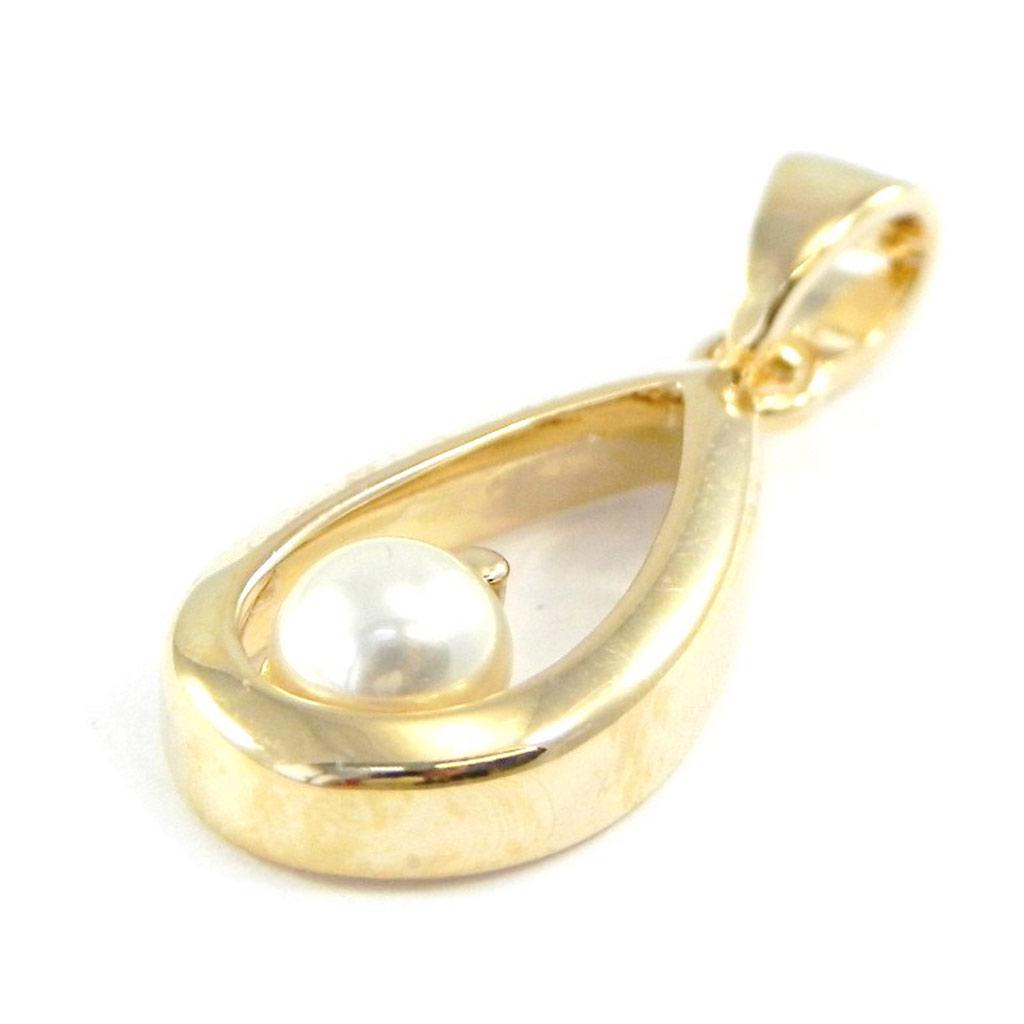 Les Trésors De Lily [E7582] - Gold Plated Pendant 'Eva' White Golden - 25x10 Mm