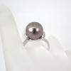 [Pre-owned] Pt900 Black Pearl/Diamond Ring / Size 11 / j67-10