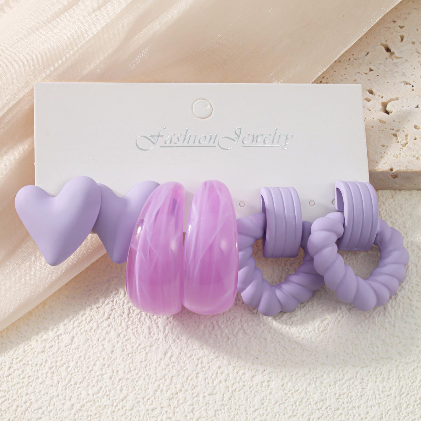 

Macaron love suit earrings, creative personalized design ears фіолетовий