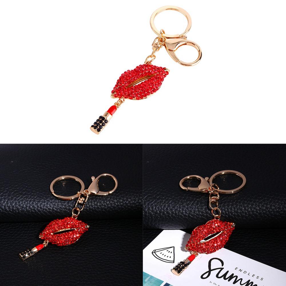 Sparkling Crystal Lip Keychain Sexy Lipsticking Lip Key Chain Lipstick Keychain Bag Pendant