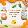 Kurkuma Curcumin Nahrungsergänzungsmittel, Mit Schwarzem Pfeffer, 120 Pflanzliche Kapseln Pro Flasche