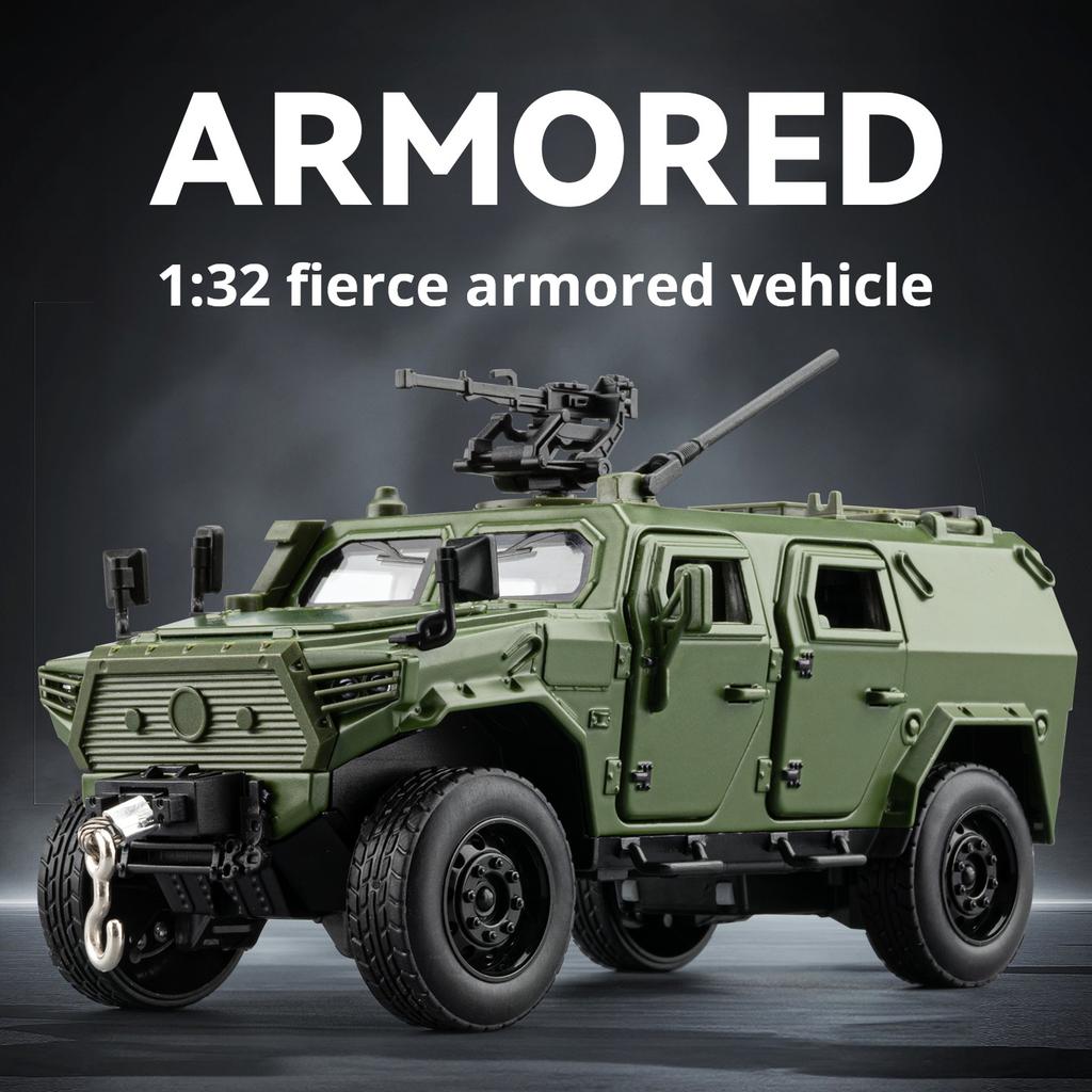 1/32 Dongfeng Mengshi Simulationslegierung Militärisches Geländepanzerfahrzeug Modell Pull-Back Sammlerstück Schreibtischornament