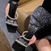 Fashion 2025 Open Toe Anti Slip Roman Sandals Summer New Rhinestone High Heels Sexy Stiletto Heels Square Toe Slippers Women