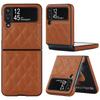 Solid Color Leather Flip Phone Case for Samsung Galaxy Z Flip7 & Z Flip6 & Z Flip5