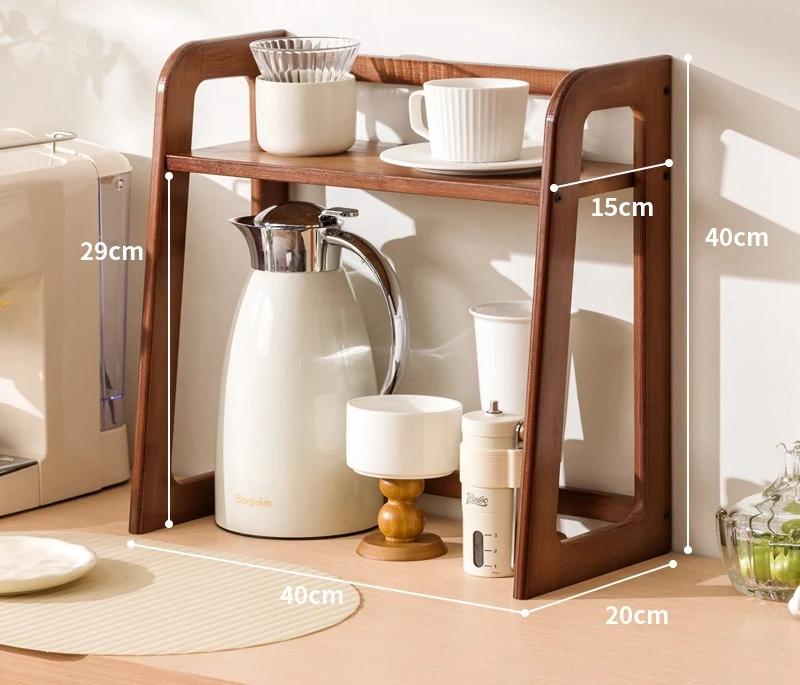 

Multi-Layer Kitchen Countertop Storage Rack for Small Appliances with Cup Holder Household Multi-Functional Plate Organizer