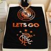 Rangers FC Printed Flannel Blanket, soft throw for bedroom sofa, washable, Christmas present, great gift.