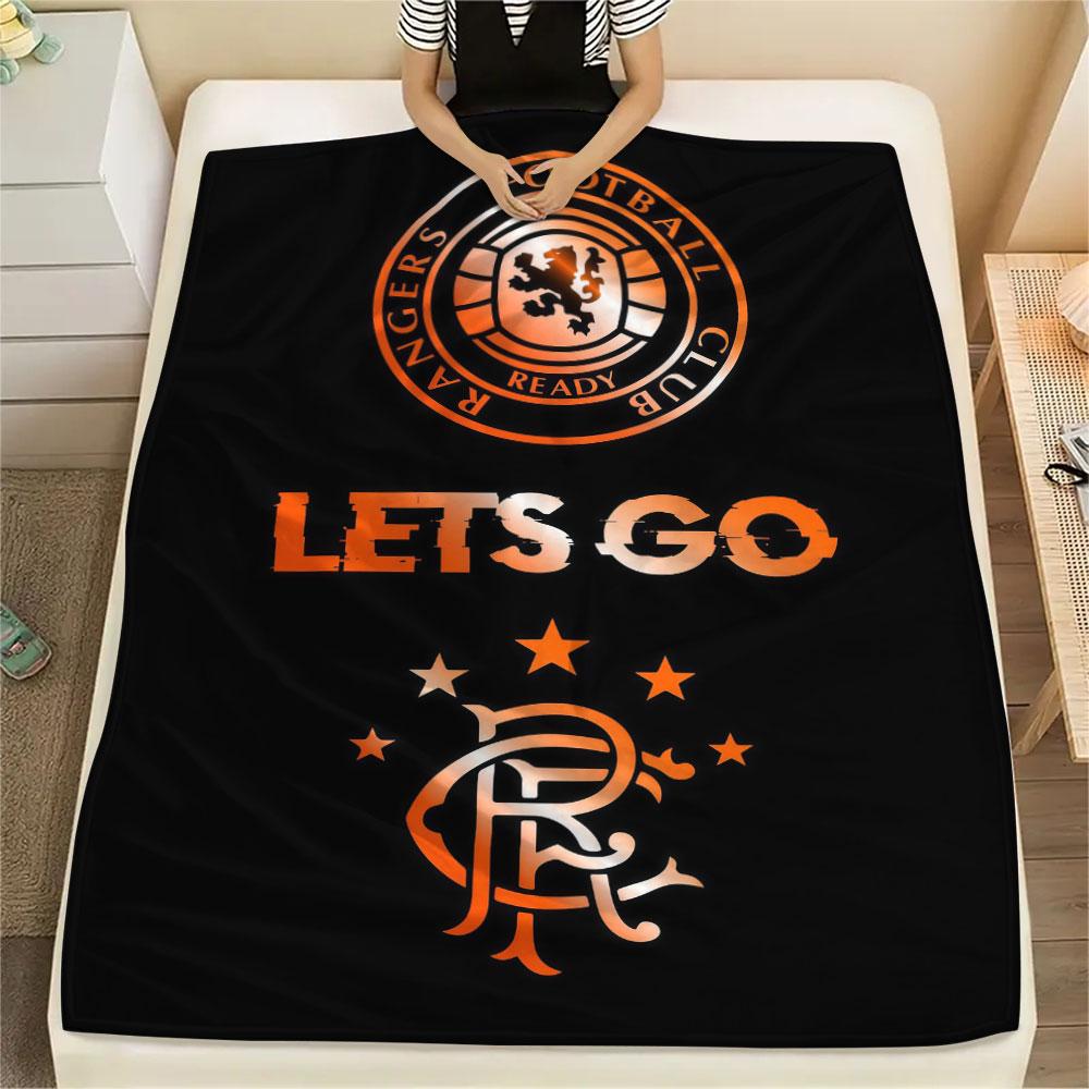 Rangers FC Printed Flannel Blanket, soft throw for bedroom sofa, washable, Christmas present, great gift.