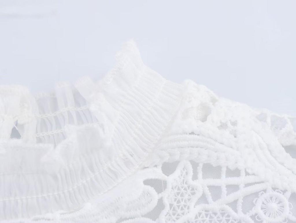 Spring 2025 Women's European & American Style Lace Ruffle Top