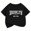 Fashion brooklyn Design T-Shirt Printed T Shirt Girls' Summer Clothes Short Sleeve Tops T-Shirts Cute Girls Clothing