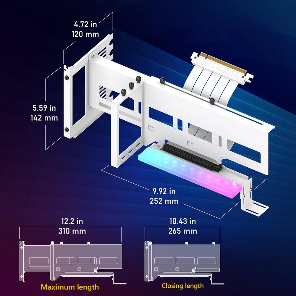 Universal Vertical GPU Holder PCIe 4.0 x16 Kit Riser ATX Case 5V 3PIN ARGB Video Card Holder Graphics Card Steering Bracket