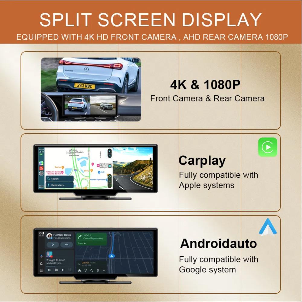 4K High-Definition Wireless Carplay Optischer Sensor Auto WiFi Navigation GPS Dual Recording Fahrrekorder