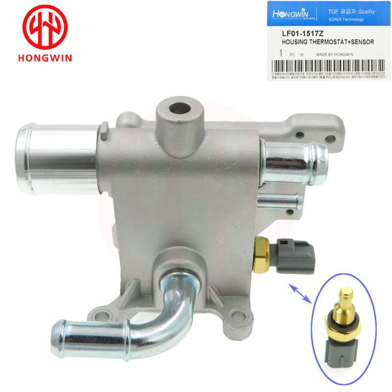 Water Outlet Engine Coolant Thermostat Housing + Sensor For Toma De Agua Ford Ecosport 2004-2012 2.0L  LF01-1517Z-Z14 LF01-1517Z