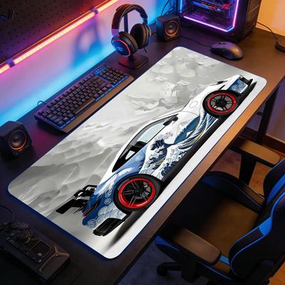 Japanischer Stil Auto Mauspads Extra Großes Tastatur mit Verriegeltem Rand Waschbar Rutschfest Schreibtischabdeckung Gaming Computer Schreibtischzubehör