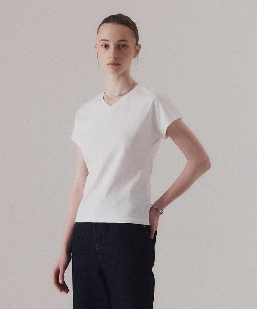 SILN Contour V-Neck T-Shirts (White)