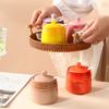 Ceramic Seasoning Box Household Salt Jar Sugar Jar Seasoning Jar Restaurant French Gradual Change Rainbow Oil Splashed Spicy Small Jar