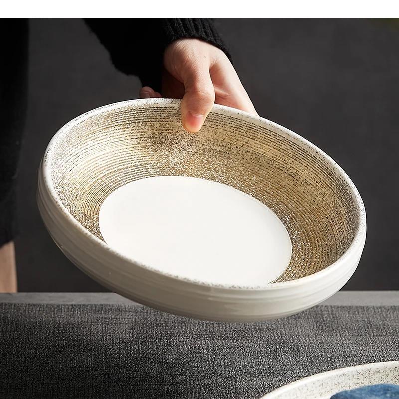 Ceramic Steak Plate Tableware Hotel Restaurant Pasta Dessert Main Dish Nordic Home Kitchen