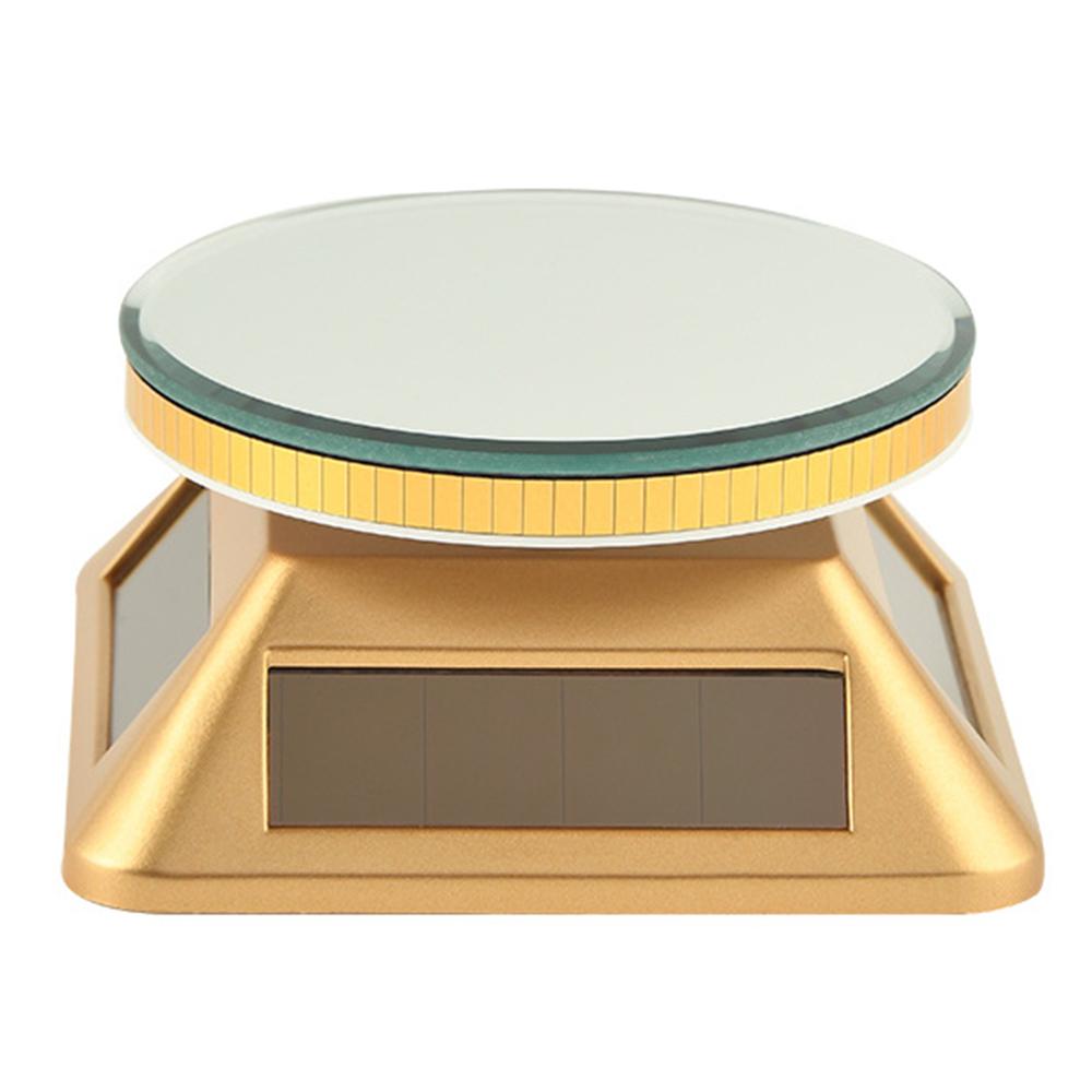 Solar Gem Display Turntable 360 Degrees Acrylic Tray Jewelry Display Stand