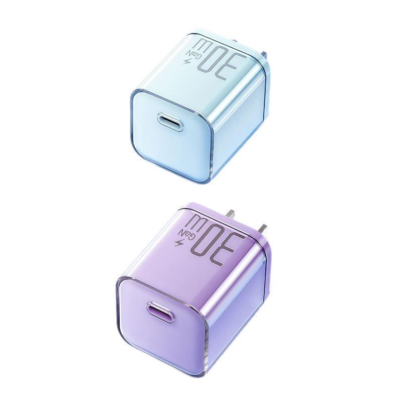 PD 30W Transparent GaN Charger for Apple 8-17 Phones - Fast Charging