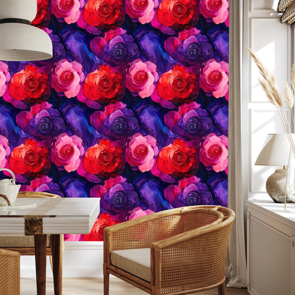 Ink wallpaper violet, red, purple and indigo 50x1000