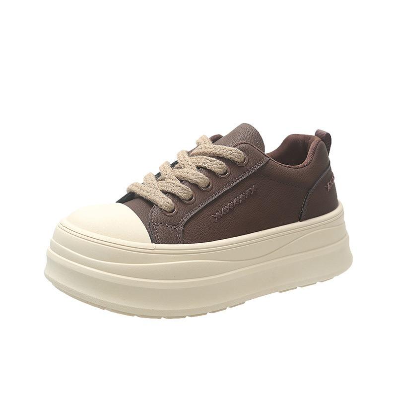Leather board shoes women's thick-soled heightening little white shoes women's shoes autumn and winter new versatile casual sports shoes