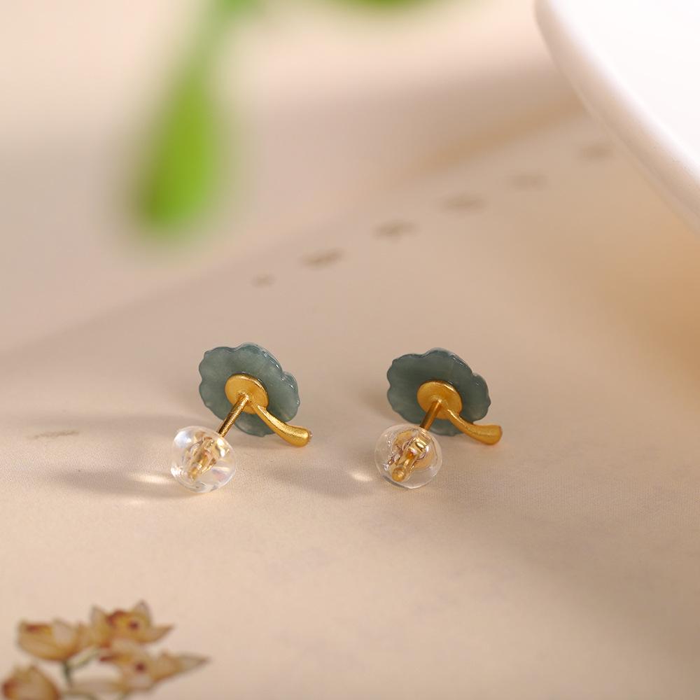 Winter Arrival: S925 Silver & A-Grade Jade Carved Stud Earrings