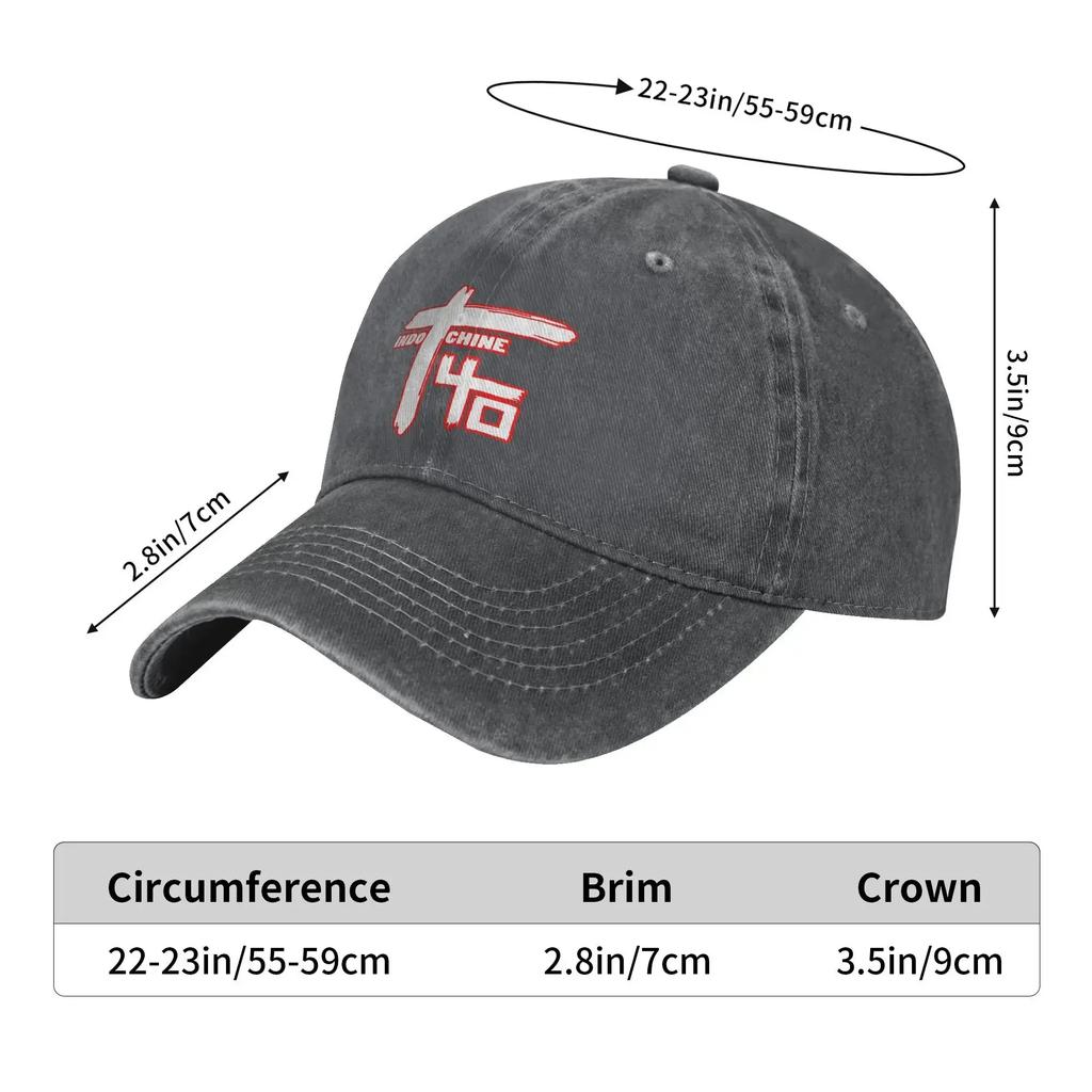 Washed Baseball Cap Indochine Band Exselna Genres Rock Summer Trucker Hat For Unisex-Teens Cute Outdoor Sport Sun Snapback Cap