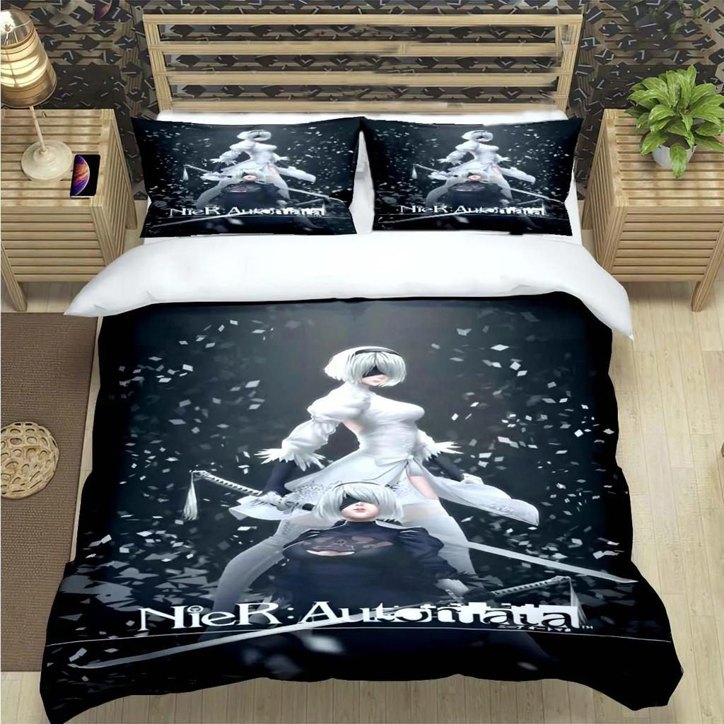 Famous Film Role A-Automata Nier Print Bedding Sets Bed Supplies Set Comforter Set Teens Girls Cartoon Twin Single Kid Gift