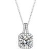 Japanese Korean Fashion Square Zirconia Pendant Necklace - Women's Clavicle Chain Accessories