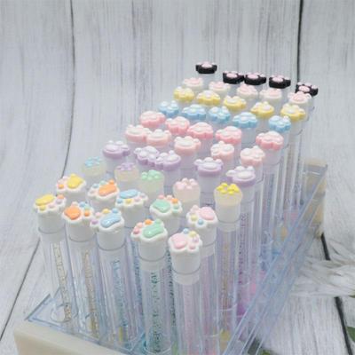 Cartoon Cat Paw Eyelash Brush Tube Disposable Mascara Wands Tube Reusable Lash Spoolies Brush Dustproof Cleaner Storage Tubes