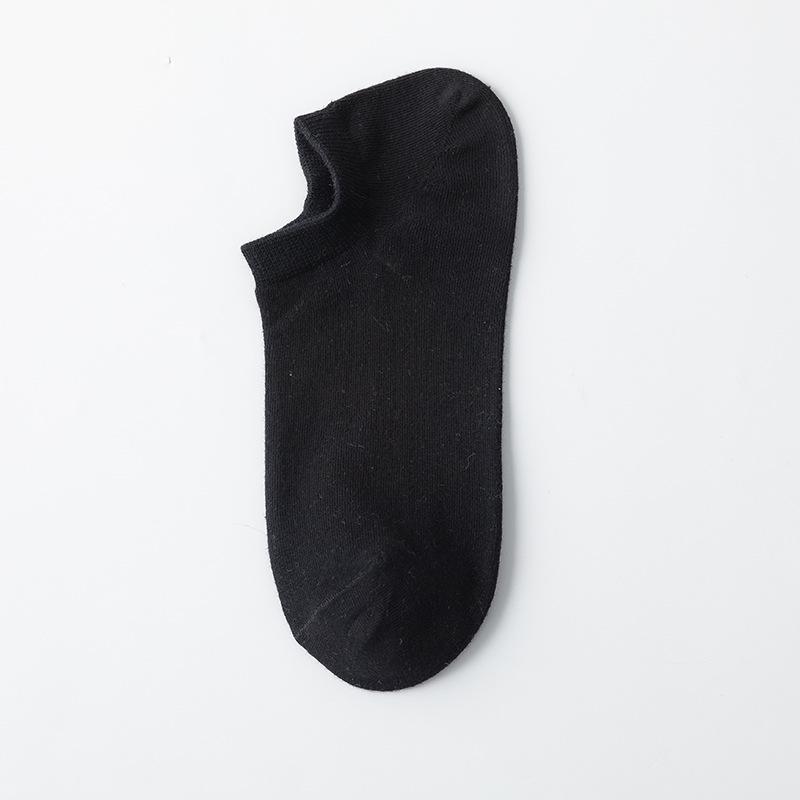Men's Low-Cut Breathable Cotton Boat Socks - Anti-Drop, Sweat-Absorbent, Solid Color