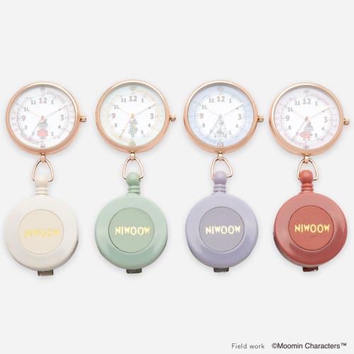 Fieldwork Women's Analog Pocket Watch with Reel, Luminous Moomin Nurse Watch, Small, Little My Design, Red, MOM020-4