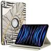 Protective Case - E.F.Connection - iPad Pro 11" - 360° Rotation - Leaf Pattern - Compatible 2018-2022