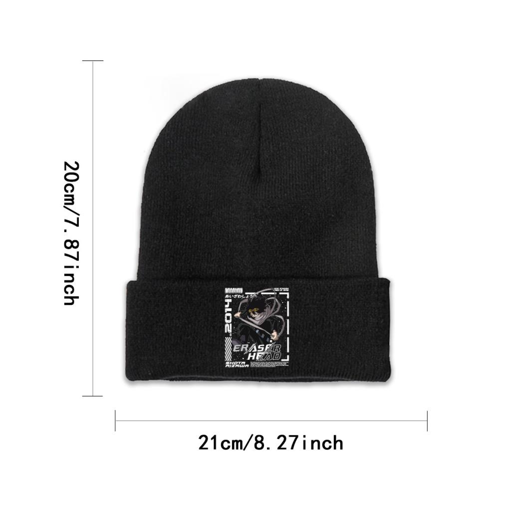 Eraser Head Aizawa Shouta My Hero Academia Aesthetic Anime Knitted Hat Women's Unisex's Skullies Beanies Winter Hat Hip Hop Caps